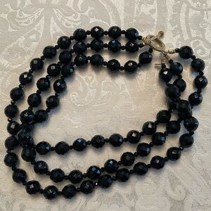 KEP Designs 3-Strand Onyx Necklace 17-inches